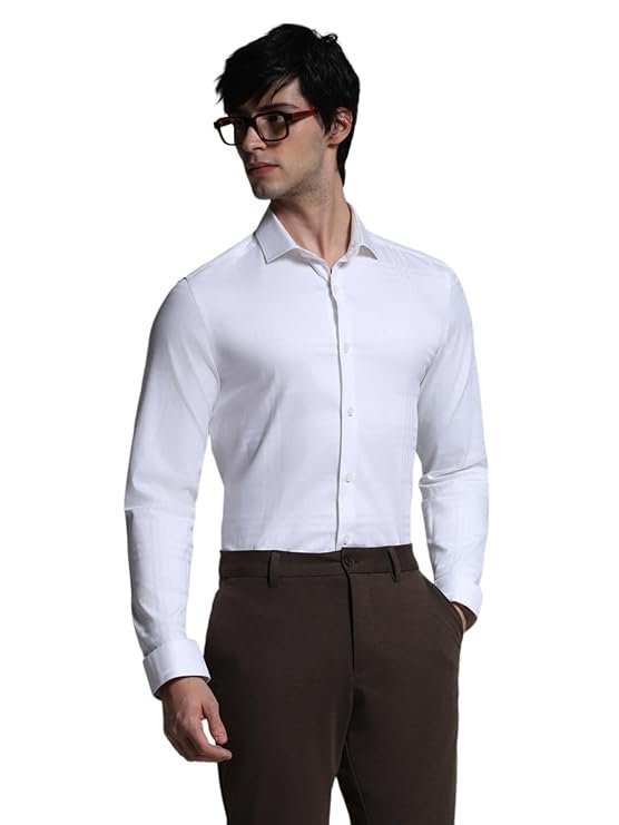 JACK & JONES Men’s Cotton Solid Slim Fit Shirt