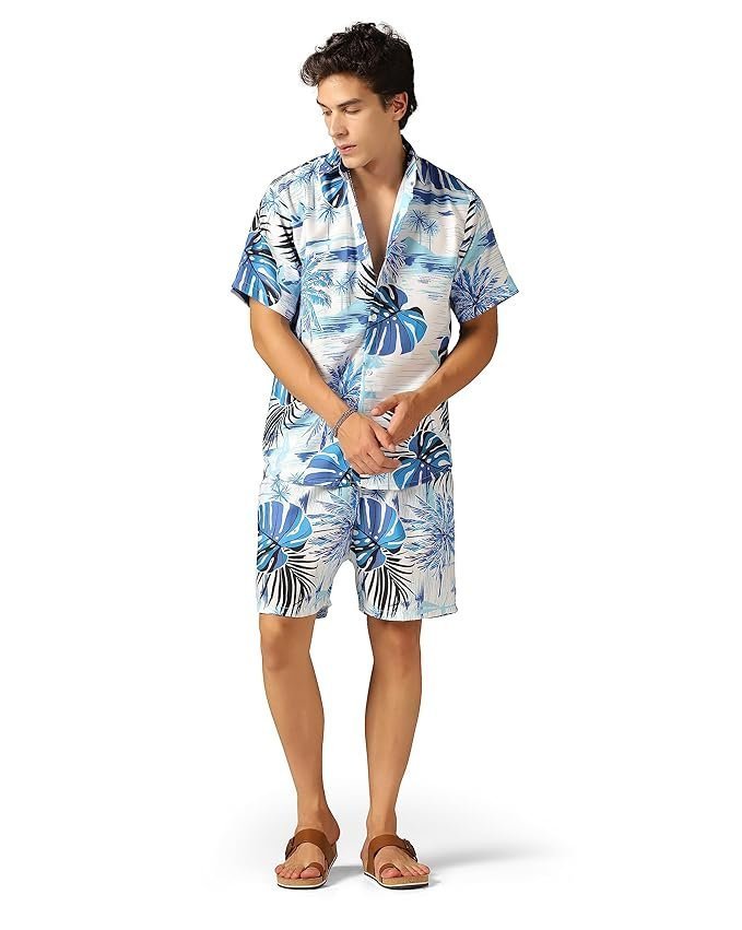 GRECIILOOKS Co-ord Set for Men | Trendy Night Dress for Boys | T-Shirt and Shorts Combo for Lounge | Stylish Summer and Travel Wear | Men’s Matching Two-Piece for Vacation