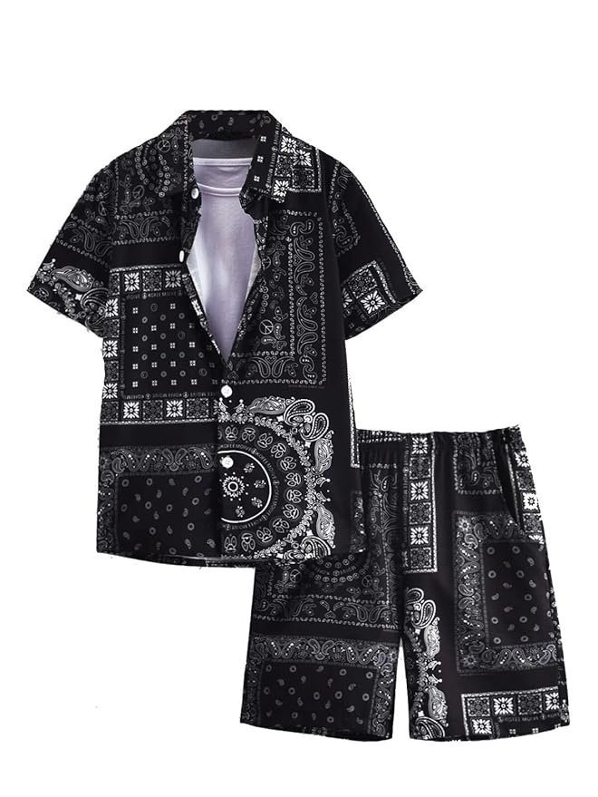 DHRUVI TRENDZ Rayon Co-Ord Set for Men | Men’s Cord Set | Night Suit for Men | T-Shirt and Shorts Set for Men | Night Dress for Men | Pyjama Set for Men