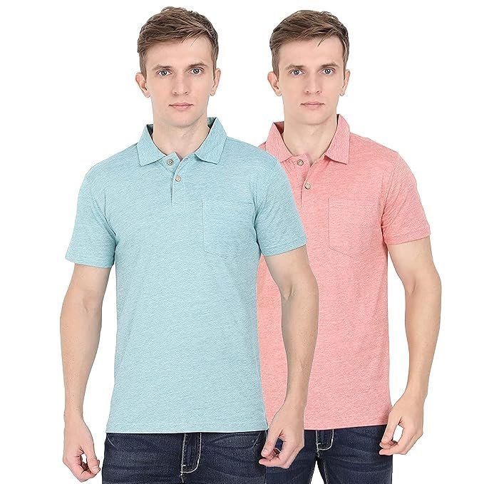 ECOLINE Clothing Eco-Friendly Men’s 50/50 Blend Polo T-Shirt (Pack of 2)