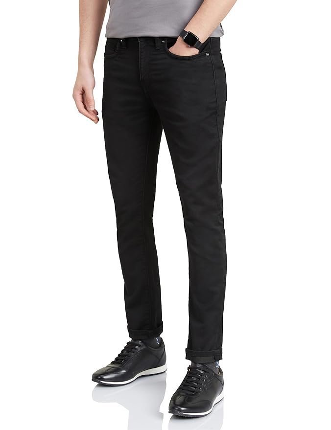 Symbol Premium Men’s Slim Fit Stretchable Jeans | Casual Denim | Cotton Stretch | Fashion Shades of Black & Blue (Available in Plus Size)