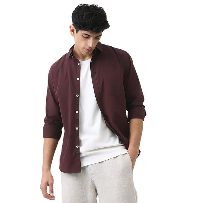 Urbano Fashion Men’s Cotton Full Sleeve Regular Fit Casual Solid Shirt