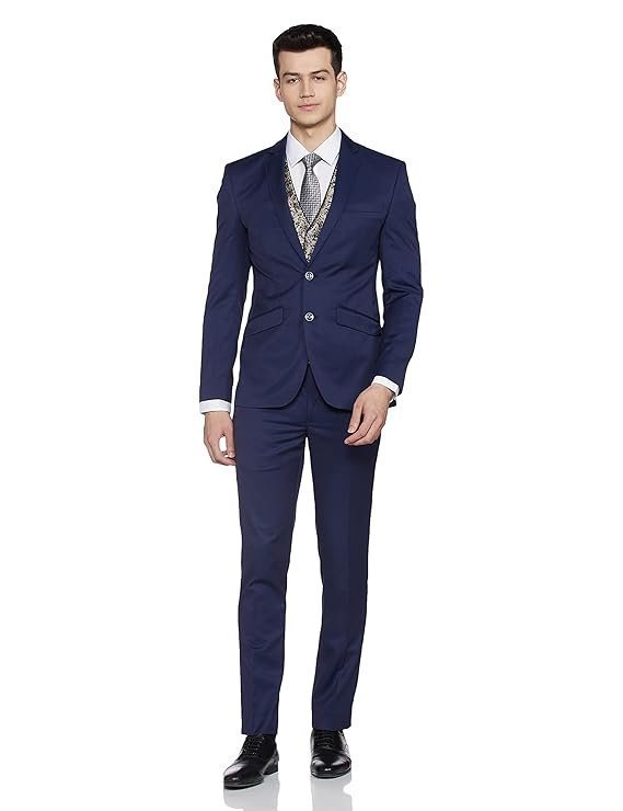 Park Avenue Wool Blend Men’s Full Sleeve Super Slim FIT Dark Violet Formal Suit