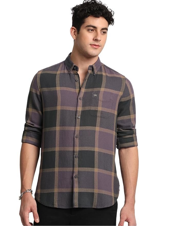 The Bear House Men’s Checkered Slim Fit Shirt