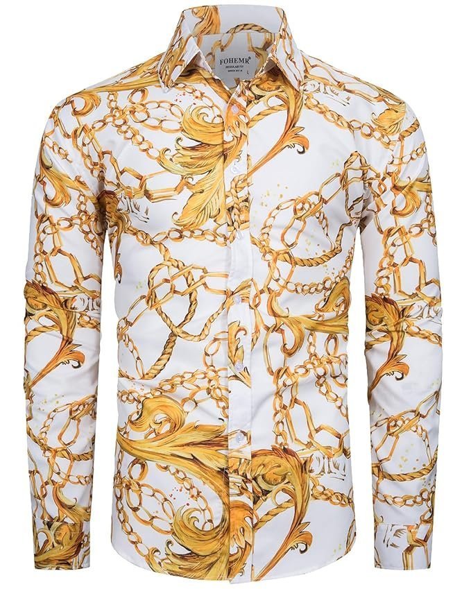 Mens Funny Halloween Shirt Ugly Pumpkin Long Sleeve Casual Button Down Shirts Adult Costume for Party