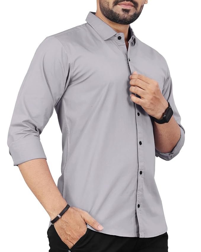 Men’s Cotton Full Sleeve Shirt | Regular Fit Casual & Formal Wear with Patch Pocket