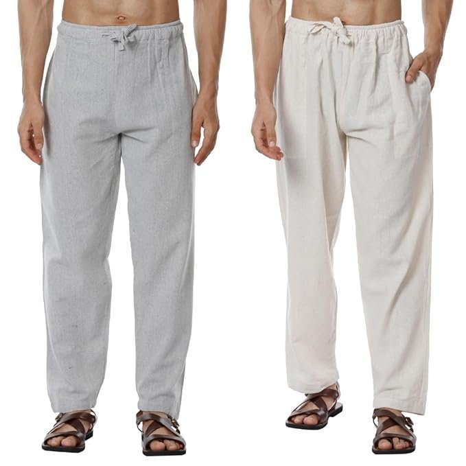 Aatman One Size Men’s Eco-Friendly Cotton Pyjama Pack of 2