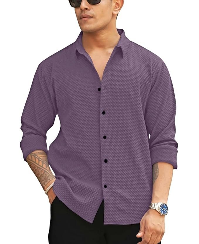 Men’s Solid Linen Cotton Shirt_Casual_Plain_Full Sleeve_Summer-Regular Fit_Men Stylish Shirt_Full-JIO-Second