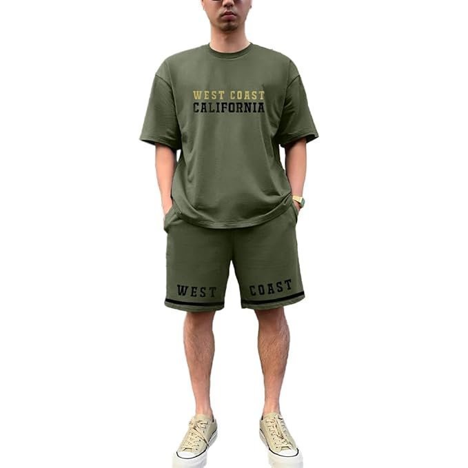 NOBERO Men’s Cottonblend Solid Co-Ord Set