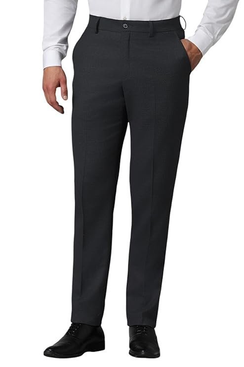 Louis Philippe Men’s Slim Fit Mid Rise Pants