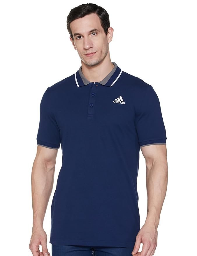 adidas Men’s Cotton Geometric Regular Fit Polo Shirt
