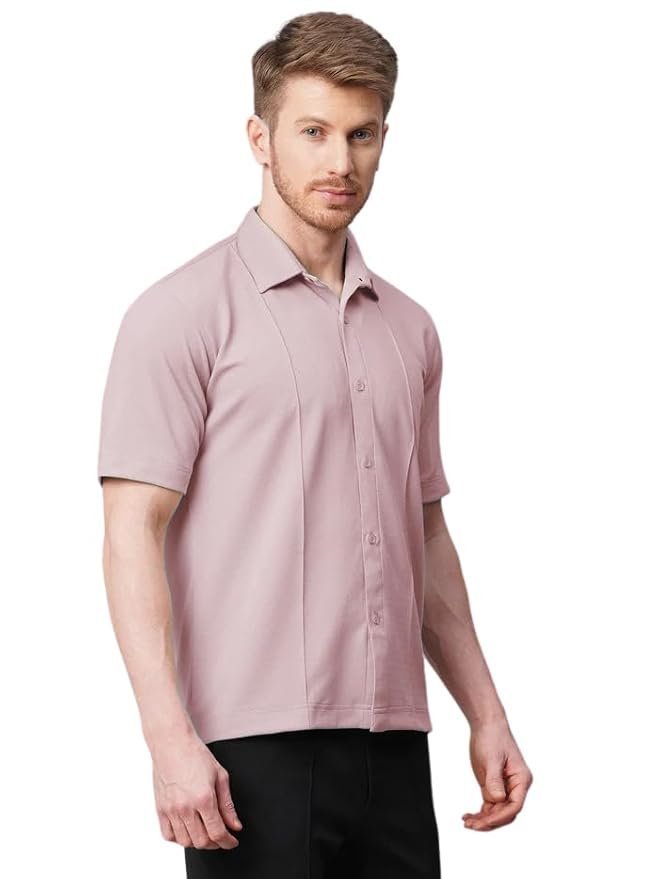 Leriya Fashion Men’s polyester Regular Fit Shirt | Half Shirt | Shirt Casual| Shirt Half Sleeve | Textured Shirt