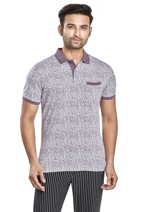 Celsius Men’s Regular Poly Cotton Jacquard Polo T-Shirt