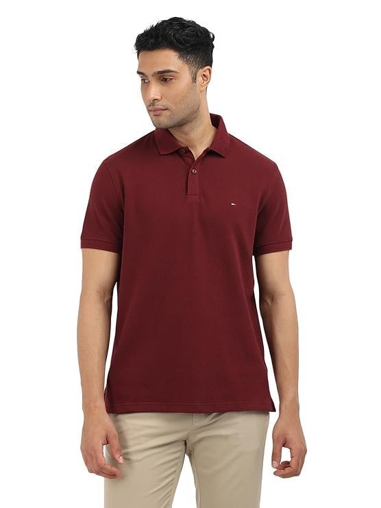 Tommy Hilfiger Men’s Cotton Solid Regular Fit Polo