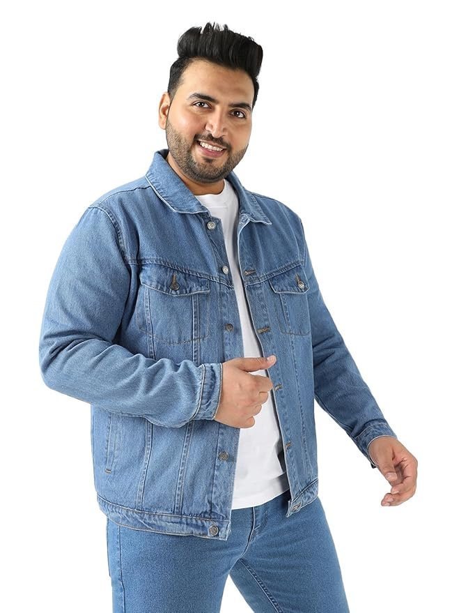 Urbano Plus Men’s Regular Fit Washed Full Sleeve Denim Jacket