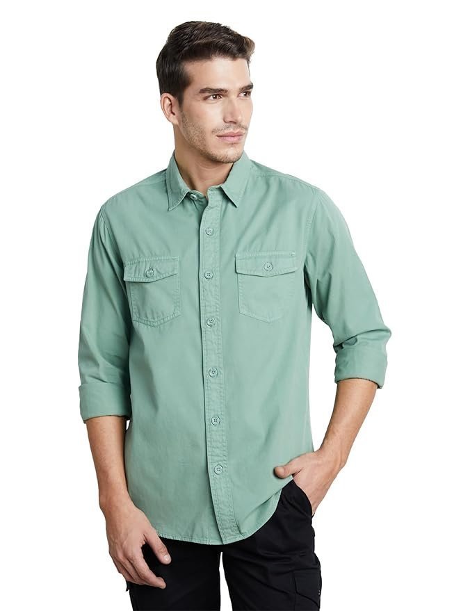 Symbol Premium Men’s Casual Washed Cotton Twill Shirt