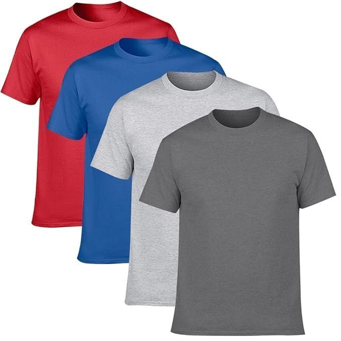 NDB Men’s Classic T-shirt Basic Short Sleeve Cotton Tee(pack of 4),Assorted 3,X-Large