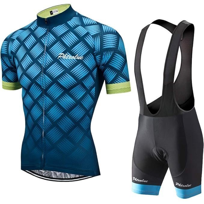 PHTXOLUE Cycling Kit Men Cycling Jersey Set Cycling Bib Shorts Bicycle Jersey Shirts Outfit Uniform Clothes