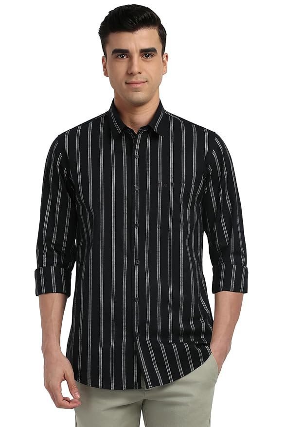 Peter England Men’s Striped Slim Fit Shirt