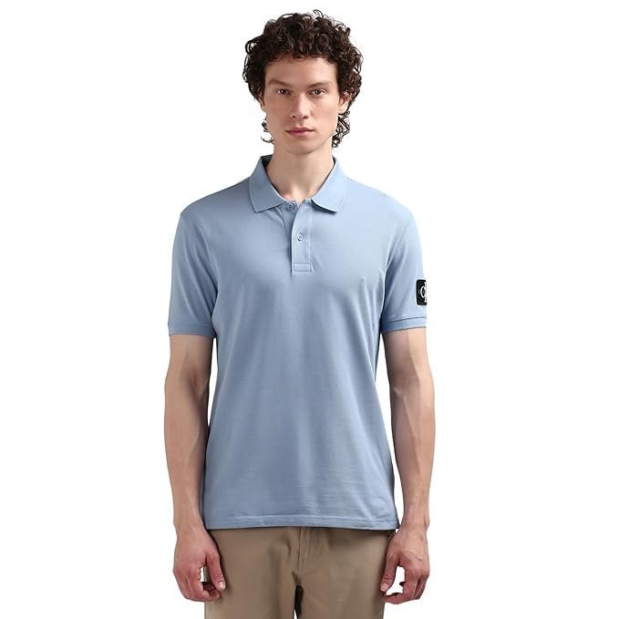 Calvin Klein Men’s Solid Regular Fit Polo T-Shirt