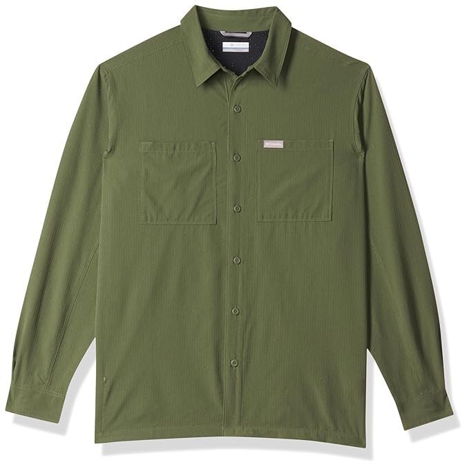 Columbia Men Green Omni Wick Black Mesa Lw Long Sleeve Hiking | Trekking | Camping | Safari Shirt