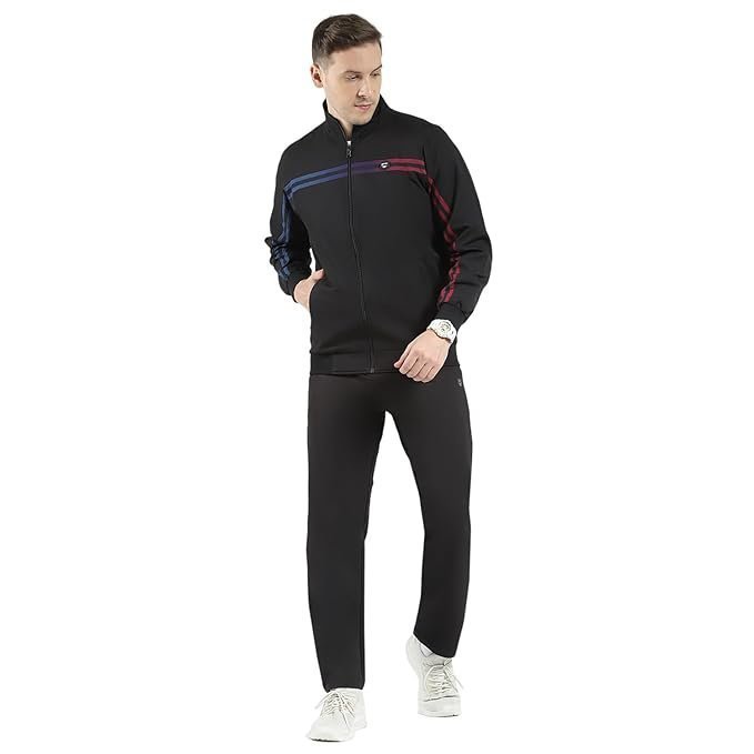 Monte Carlo Men’s Regular Fit Tracksuit | Full Sleeve | Mock Neck | Solid Pattern | Stylish & Comfortable Sportswear Track Suit For Men’s