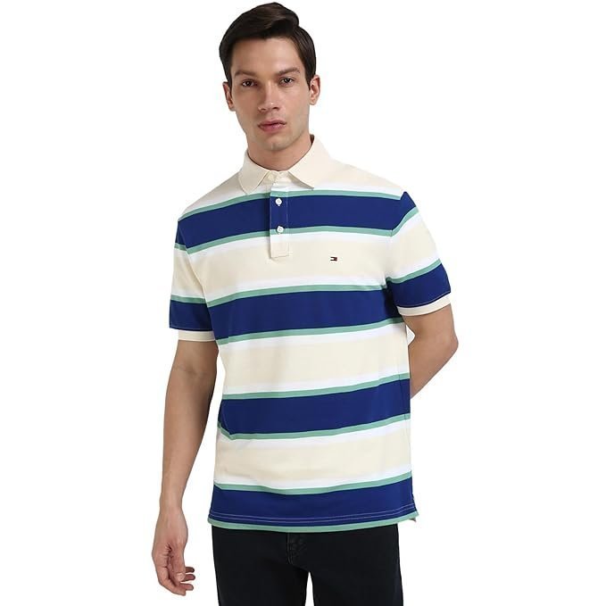 Tommy Hilfiger Men’s Cotton Striped Regular Fit T-Shirt