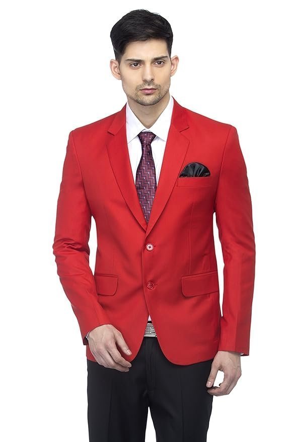 FAVOROSKI Designer Men’s Slim Fit Notched Lapel Single Breasted Solid Blazer