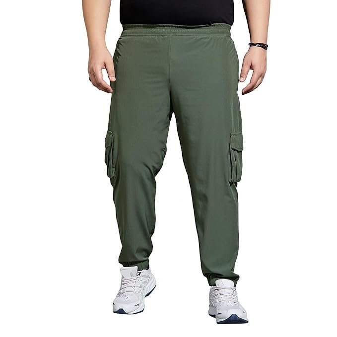 Bigbanana Plus Size Men’s Regular Fit Solid Trackpants