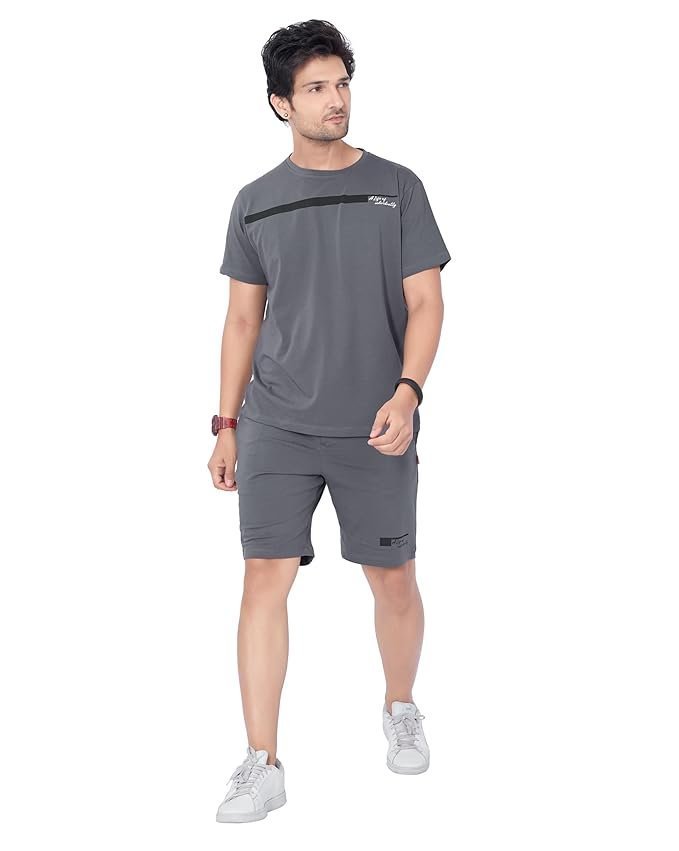 WEET Cotton T-Shirt and Shorts Set for Men,Night Wear for Men,Men’s Pyjama Set 120