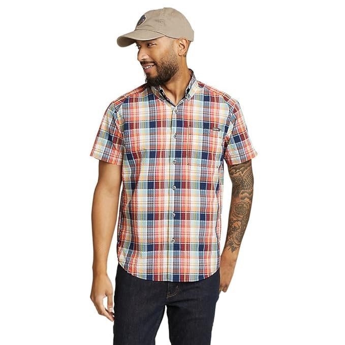 Eddie Bauer Men’s Pack It Seersucker Short-Sleeve Shirt